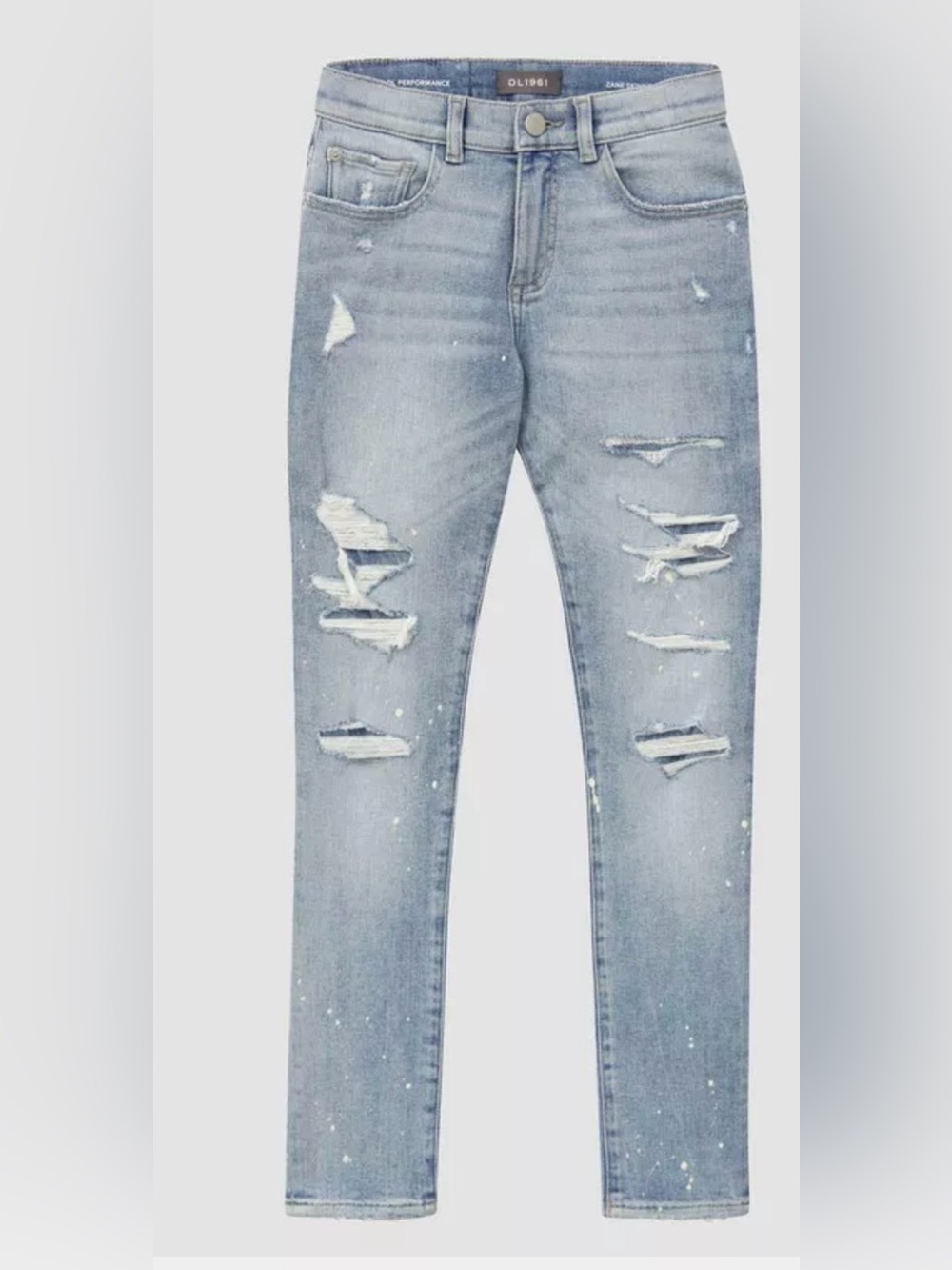 DL1961 Light Wash Distressed Skinny Jeans for Kids